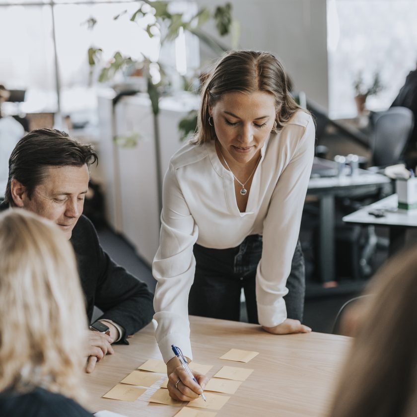 People talking during business meeting